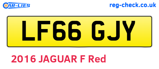 LF66GJY are the vehicle registration plates.