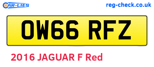 OW66RFZ are the vehicle registration plates.