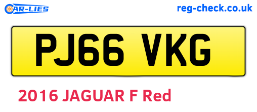 PJ66VKG are the vehicle registration plates.