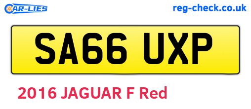 SA66UXP are the vehicle registration plates.