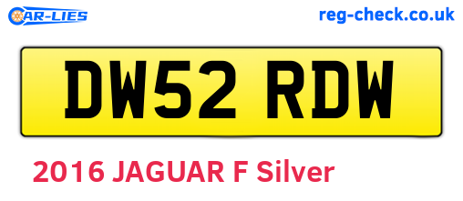 DW52RDW are the vehicle registration plates.