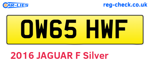 OW65HWF are the vehicle registration plates.