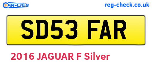 SD53FAR are the vehicle registration plates.