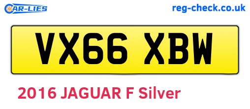 VX66XBW are the vehicle registration plates.