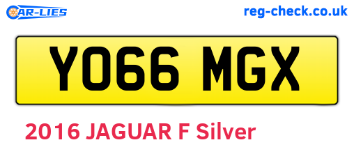 YO66MGX are the vehicle registration plates.