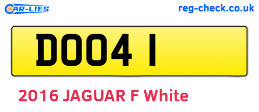 DOO41 are the vehicle registration plates.