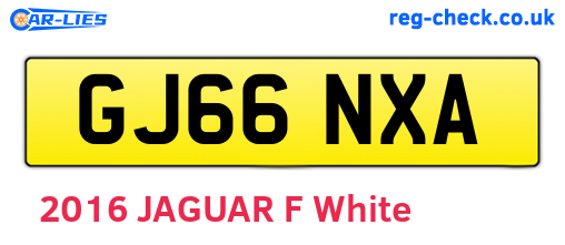 GJ66NXA are the vehicle registration plates.