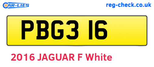 PBG316 are the vehicle registration plates.