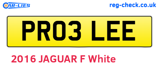 PR03LEE are the vehicle registration plates.