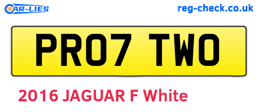 PR07TWO are the vehicle registration plates.