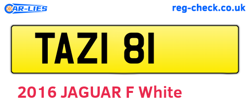 TAZ181 are the vehicle registration plates.