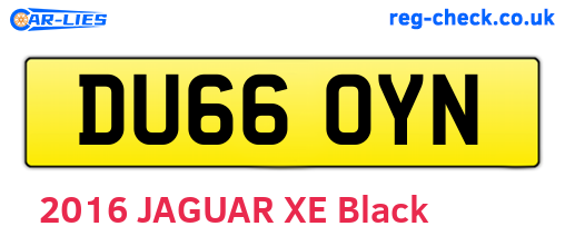 DU66OYN are the vehicle registration plates.
