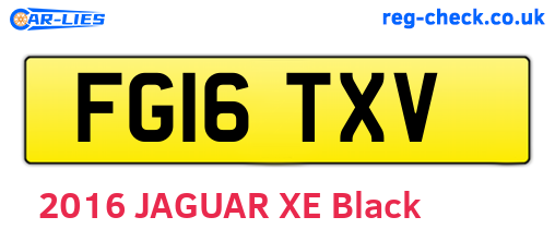 FG16TXV are the vehicle registration plates.