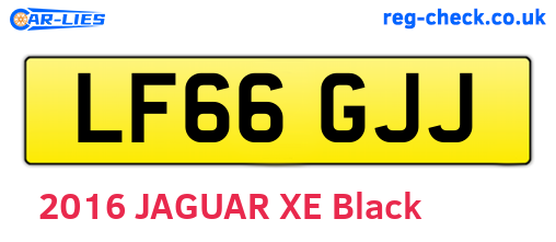 LF66GJJ are the vehicle registration plates.