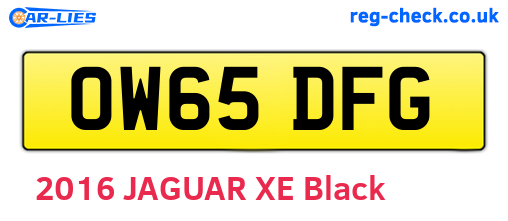 OW65DFG are the vehicle registration plates.