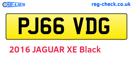 PJ66VDG are the vehicle registration plates.