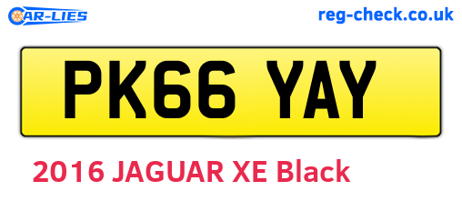PK66YAY are the vehicle registration plates.
