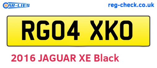 RG04XKO are the vehicle registration plates.