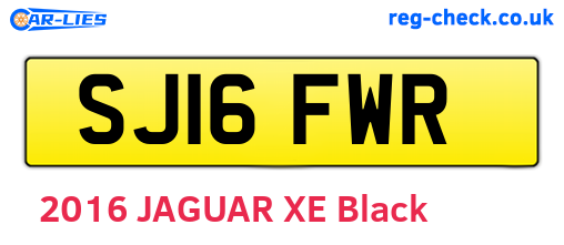 SJ16FWR are the vehicle registration plates.