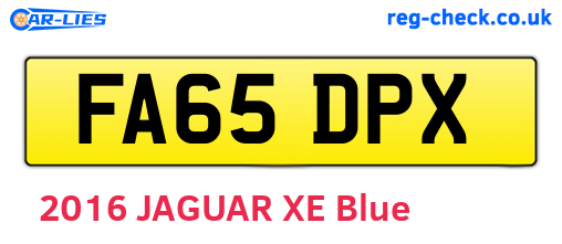 FA65DPX are the vehicle registration plates.