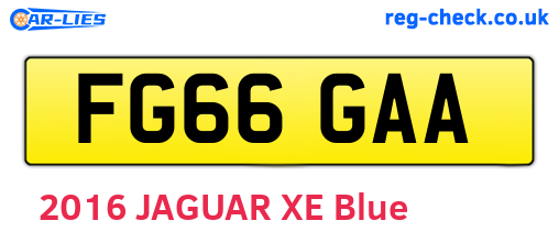 FG66GAA are the vehicle registration plates.