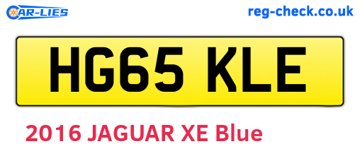 HG65KLE are the vehicle registration plates.