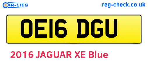 OE16DGU are the vehicle registration plates.