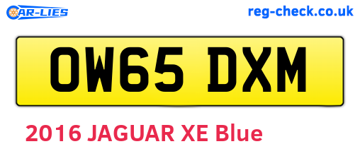 OW65DXM are the vehicle registration plates.