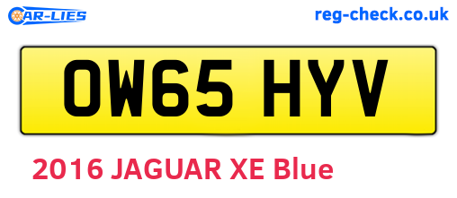 OW65HYV are the vehicle registration plates.