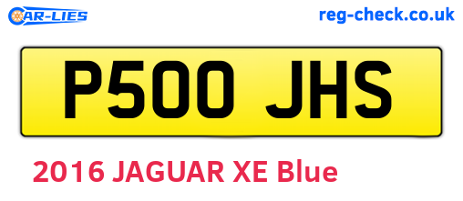 P500JHS are the vehicle registration plates.