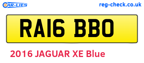 RA16BBO are the vehicle registration plates.