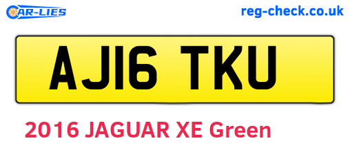 AJ16TKU are the vehicle registration plates.