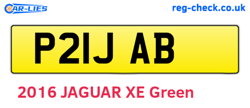 P21JAB are the vehicle registration plates.