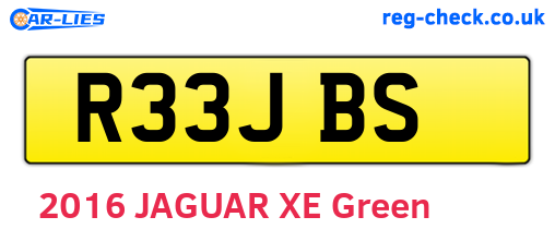 R33JBS are the vehicle registration plates.