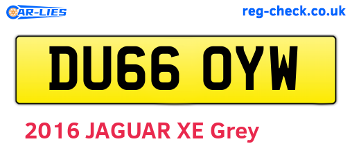DU66OYW are the vehicle registration plates.