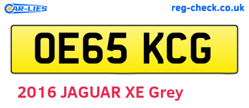 OE65KCG are the vehicle registration plates.