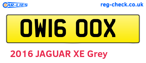 OW16OOX are the vehicle registration plates.