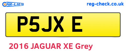 P5JXE are the vehicle registration plates.