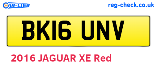 BK16UNV are the vehicle registration plates.