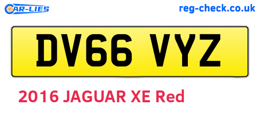 DV66VYZ are the vehicle registration plates.