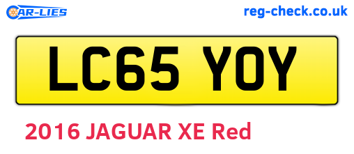 LC65YOY are the vehicle registration plates.