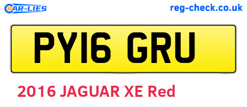 PY16GRU are the vehicle registration plates.