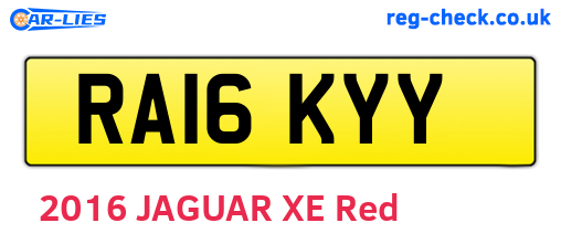 RA16KYY are the vehicle registration plates.