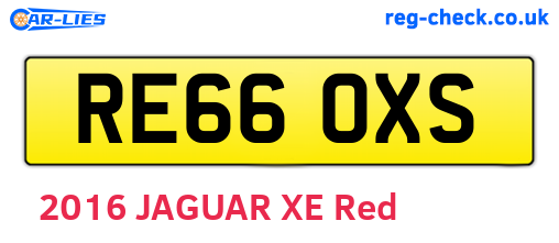 RE66OXS are the vehicle registration plates.