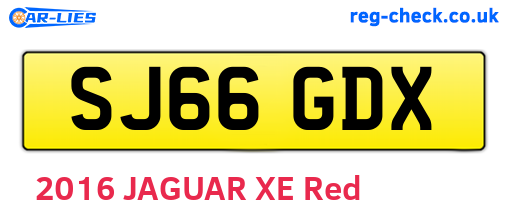 SJ66GDX are the vehicle registration plates.
