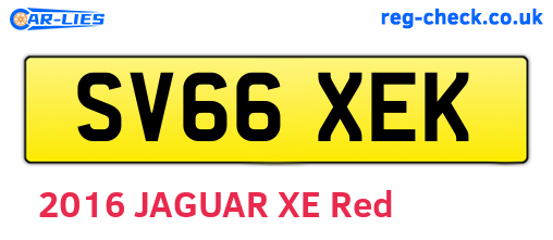 SV66XEK are the vehicle registration plates.