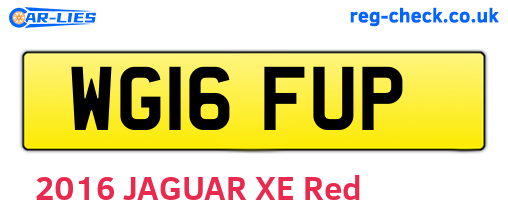 WG16FUP are the vehicle registration plates.