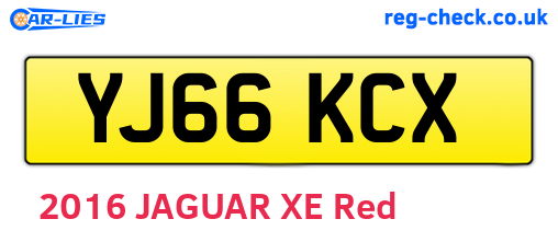 YJ66KCX are the vehicle registration plates.