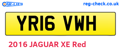 YR16VWH are the vehicle registration plates.