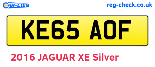 KE65AOF are the vehicle registration plates.